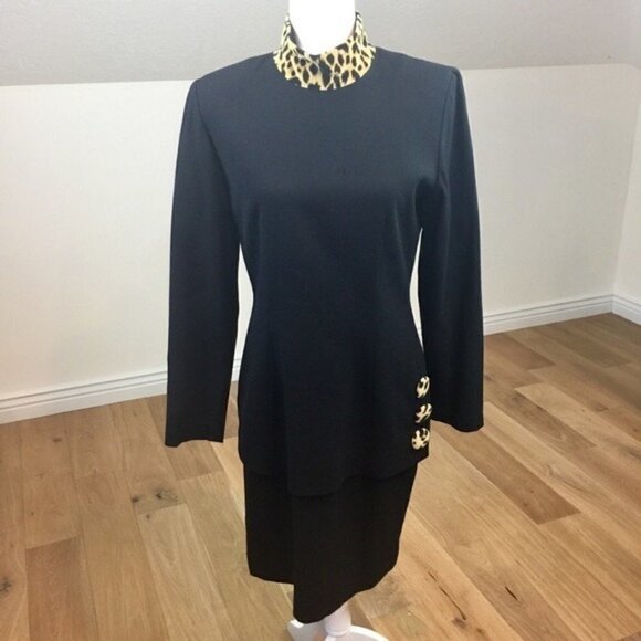 Vintage 90’s Depeche Mode Leopard Black Dress - Picture 2 of 12